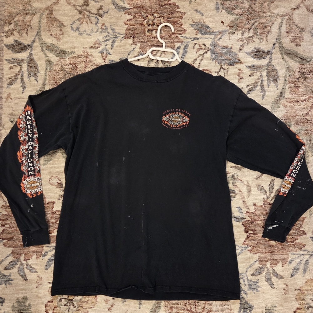 Harley-Davidson Distressed Black Long Sleeve Tee